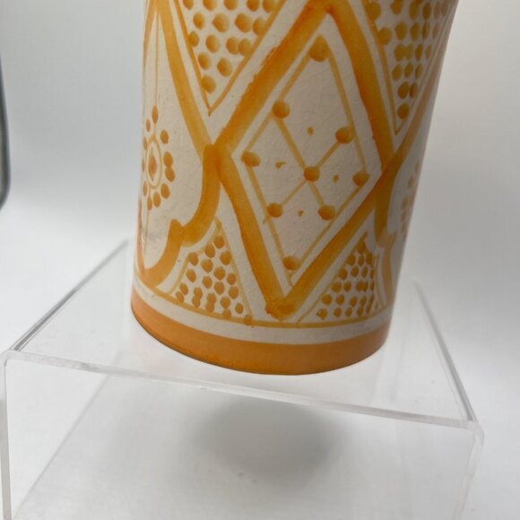 Ahamed Serghini Safi Hand Painted Ceramic Pottery Yellow - Picture 3 of 10